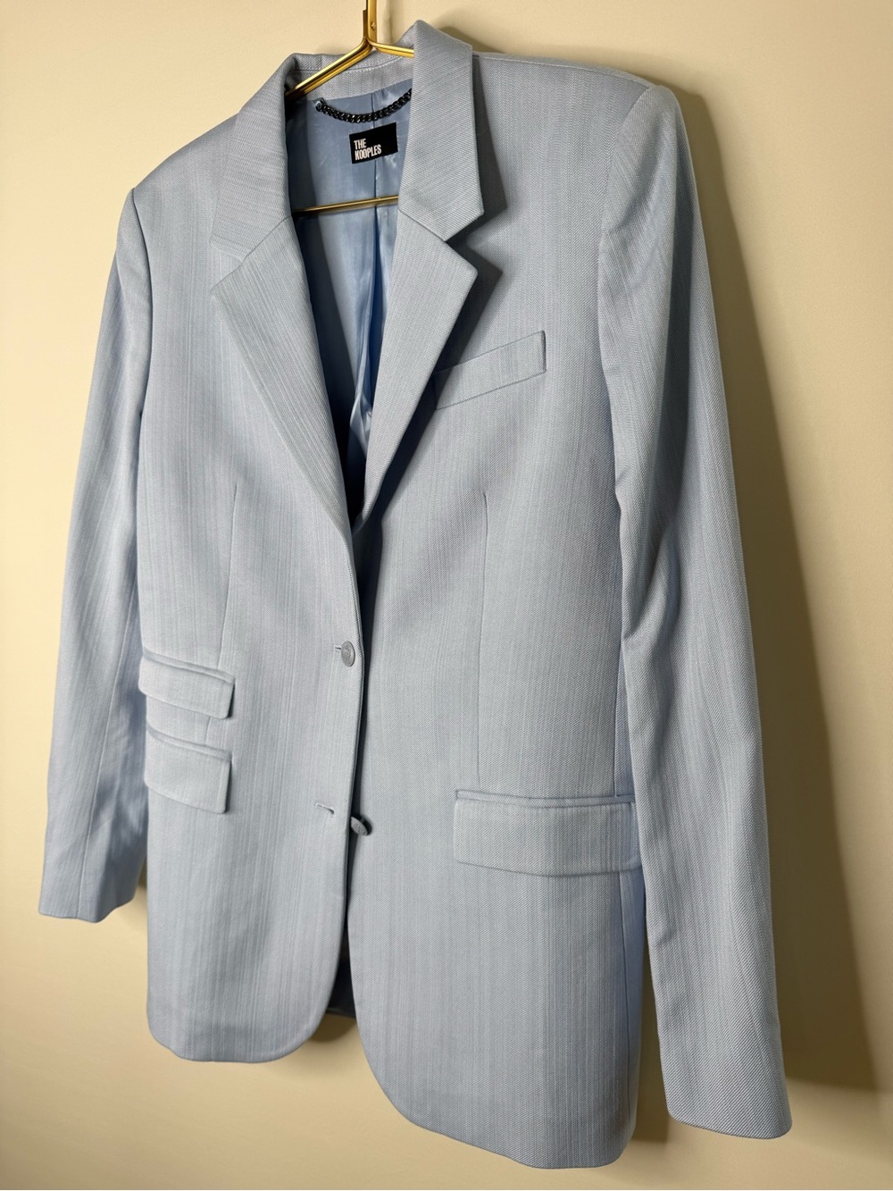The Kooples Striped Twill Pastel blue Blazer EU 36 / US S NWT - Picture 4 of 9